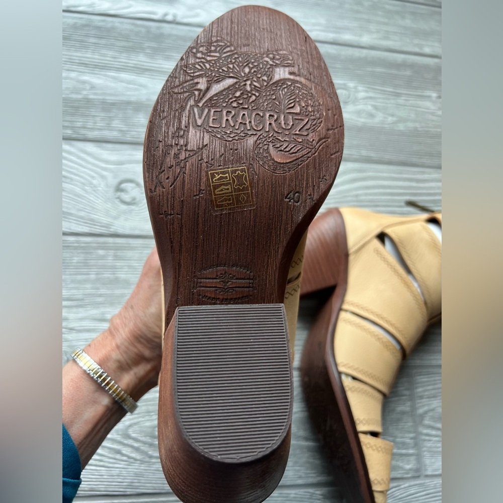 Sundance, Veracruz Lex, brand cage booties, NWT, 40, golden tan, Spain made,firm - Picture 10 of 16